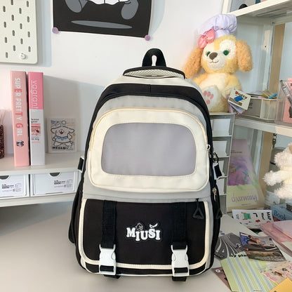 High Aesthetic Ins Style Backpack for Middle School Girls, Large Capacity Cute Dopamine Backpack