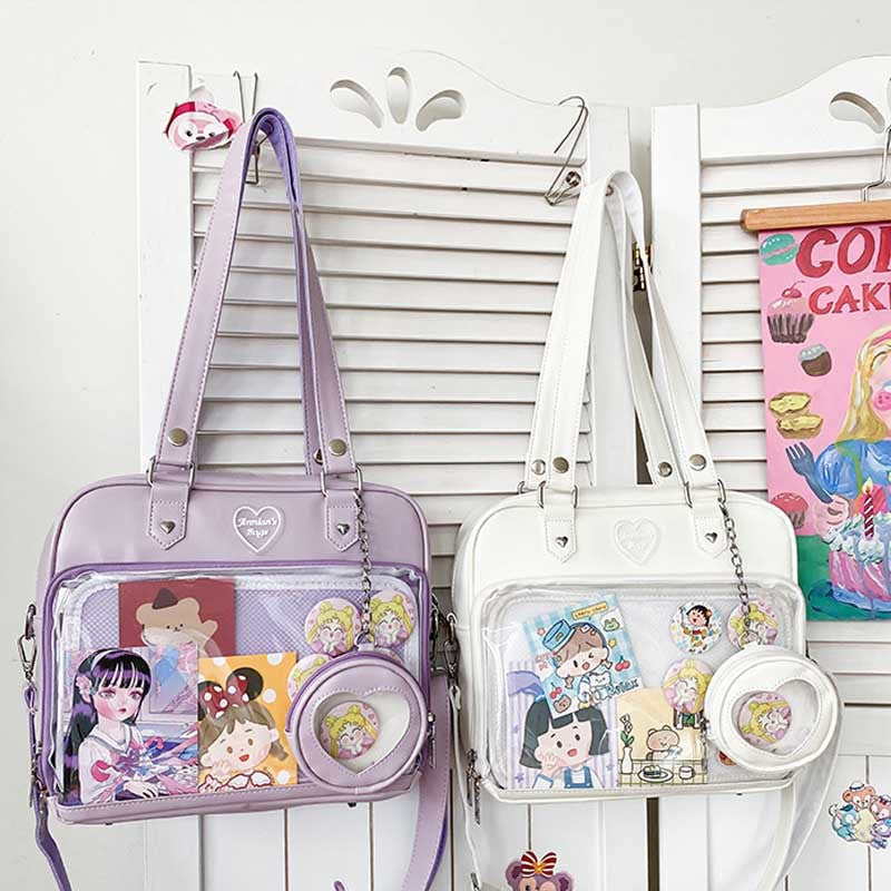 Kawaii Clear Window Ita Bag - JK Style Crossbody Display Purse