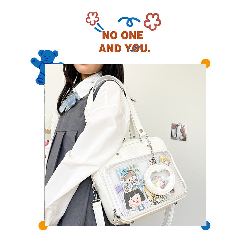 Kawaii Clear Window Ita Bag - JK Style Crossbody Display Purse