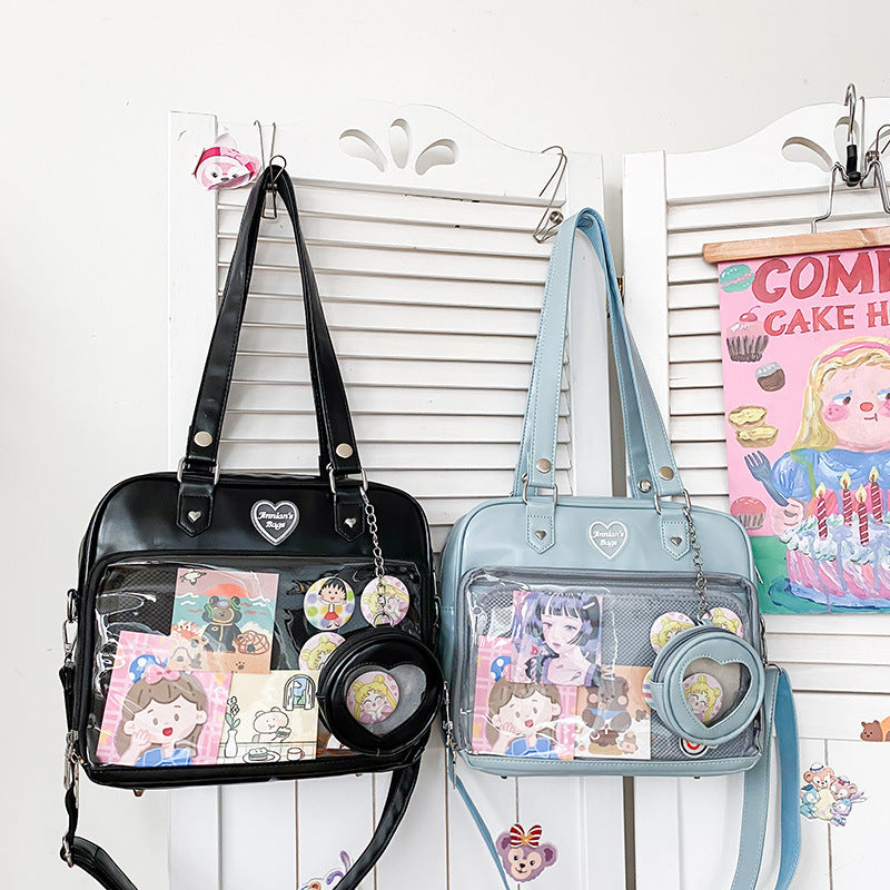 Kawaii Clear Window Ita Bag - JK Style Crossbody Display Purse