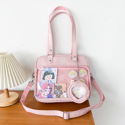 Kawaii Clear Window Ita Bag - JK Style Crossbody Display Purse