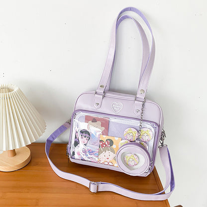 Kawaii Clear Window Ita Bag - JK Style Crossbody Display Purse