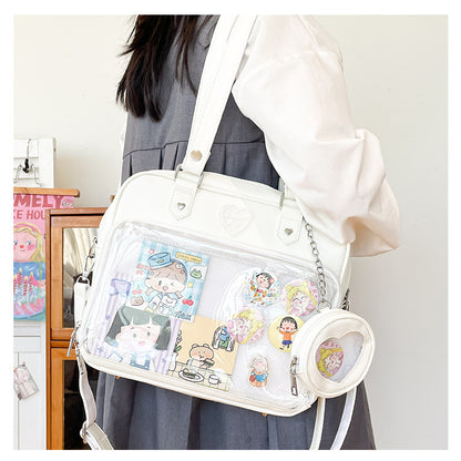 Kawaii Clear Window Ita Bag - JK Style Crossbody Display Purse