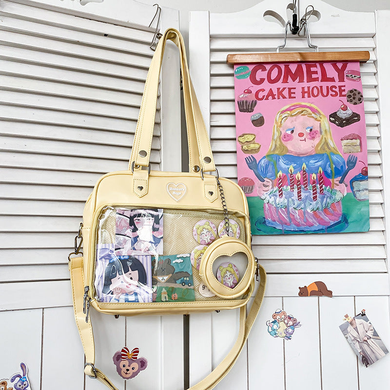 Kawaii Clear Window Ita Bag - JK Style Crossbody Display Purse