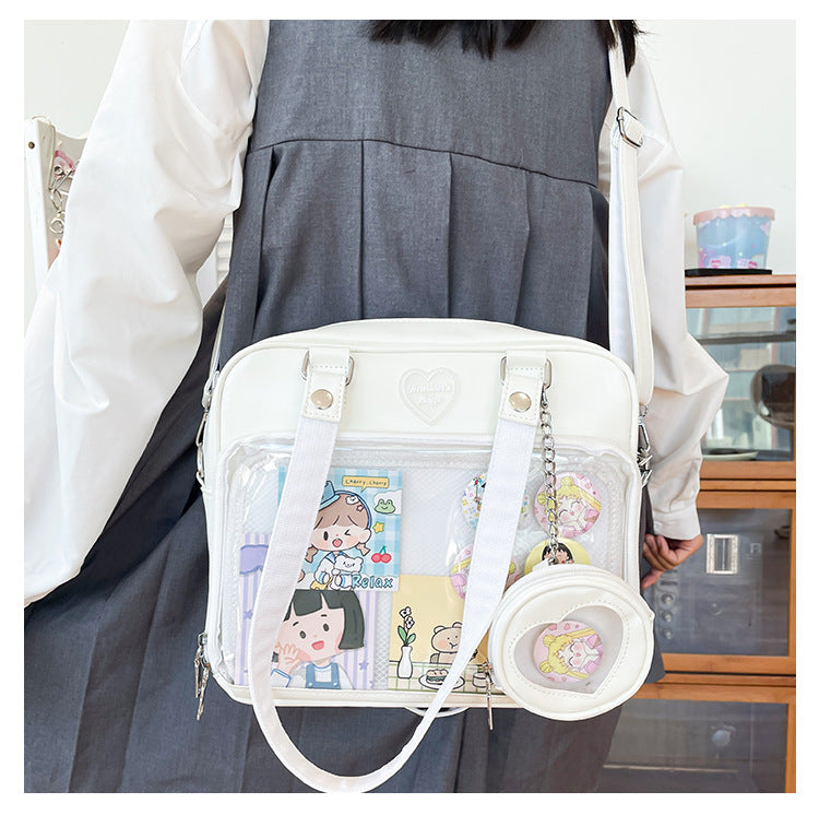 Kawaii Clear Window Ita Bag - JK Style Crossbody Display Purse