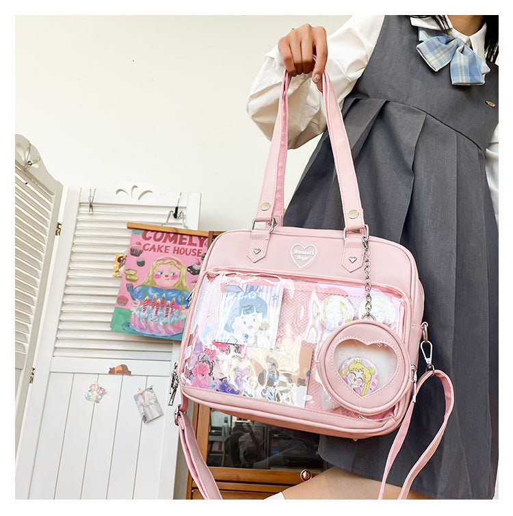 Kawaii Clear Window Ita Bag - JK Style Crossbody Display Purse