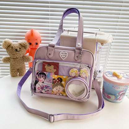 Kawaii Clear Window Ita Bag - JK Style Crossbody Display Purse