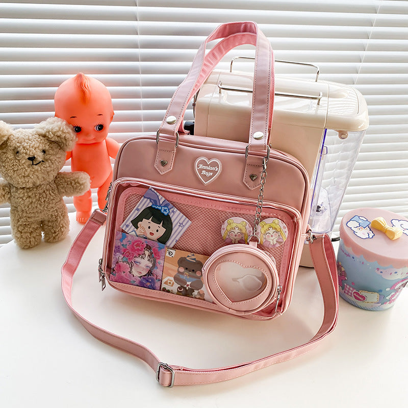 Kawaii Clear Window Ita Bag - JK Style Crossbody Display Purse