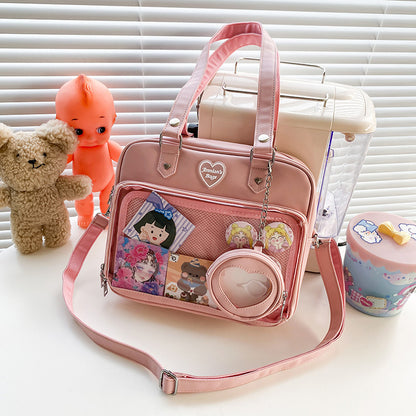 Kawaii Clear Window Ita Bag - JK Style Crossbody Display Purse