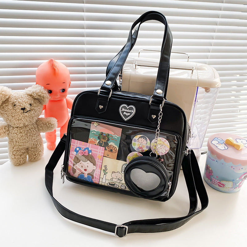 Kawaii Clear Window Ita Bag - JK Style Crossbody Display Purse