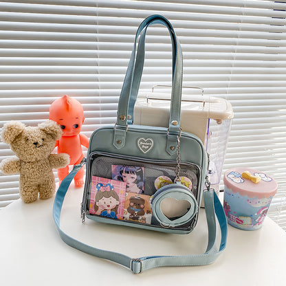 Kawaii Clear Window Ita Bag - JK Style Crossbody Display Purse