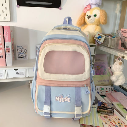 High Aesthetic Ins Style Backpack for Middle School Girls, Large Capacity Cute Dopamine Backpack