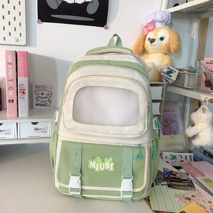 High Aesthetic Ins Style Backpack for Middle School Girls, Large Capacity Cute Dopamine Backpack