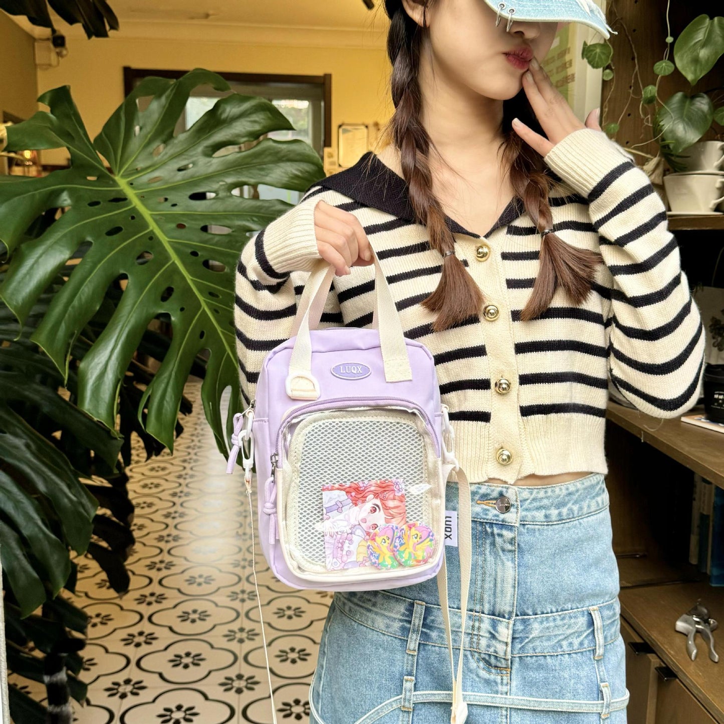 2025 Stylish Cute Letter Print Crossbody Bag for Girls