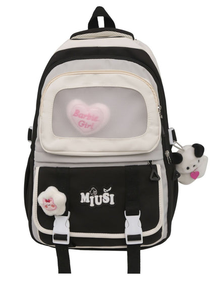 High Aesthetic Ins Style Backpack for Middle School Girls, Large Capacity Cute Dopamine Backpack