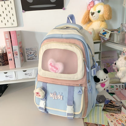 High Aesthetic Ins Style Backpack for Middle School Girls, Large Capacity Cute Dopamine Backpack