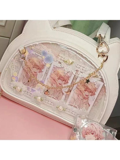 Kawaii Cat Ita Bag - Display Crossbody Purse with Free Badge Board