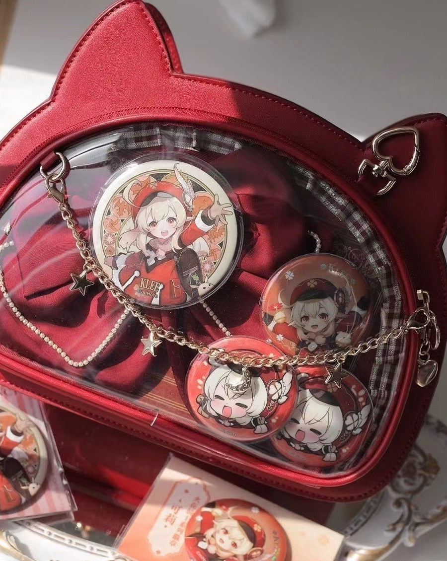 Kawaii Cat Ita Bag - Display Crossbody Purse with Free Badge Board