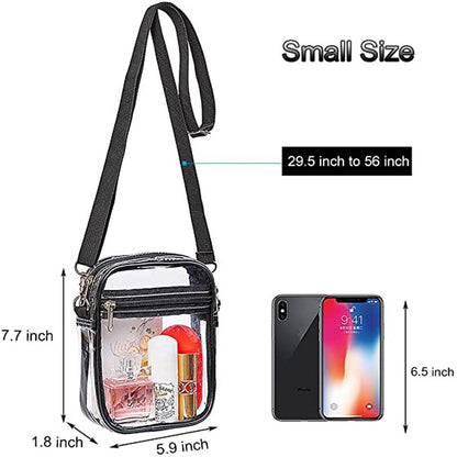 Stadium Approved Clear Bag - Chic Transparent Crossbody for Games & Concerts