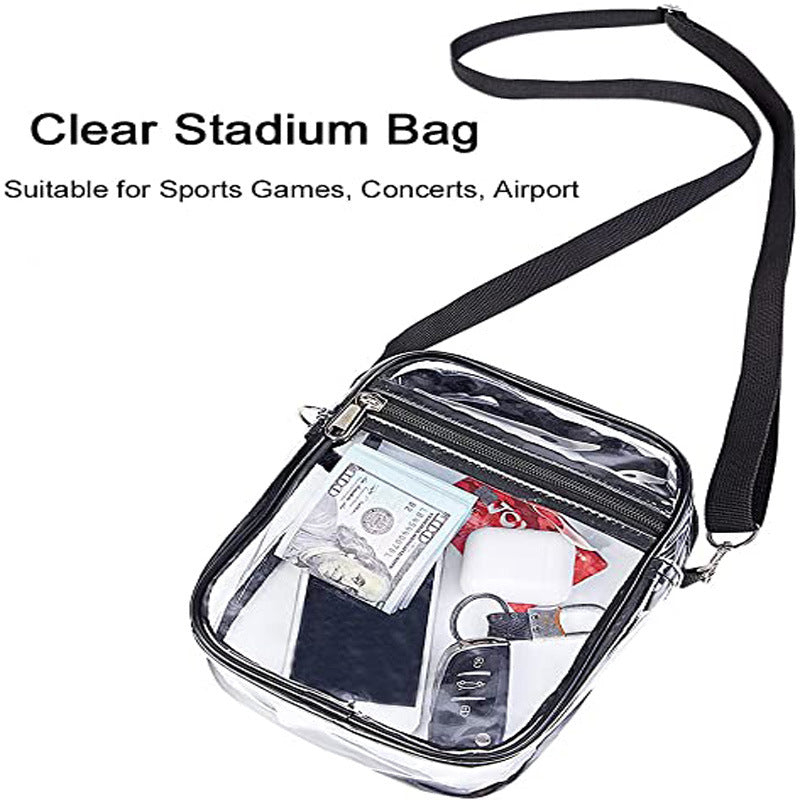 Stadium Approved Clear Bag - Chic Transparent Crossbody for Games & Concerts