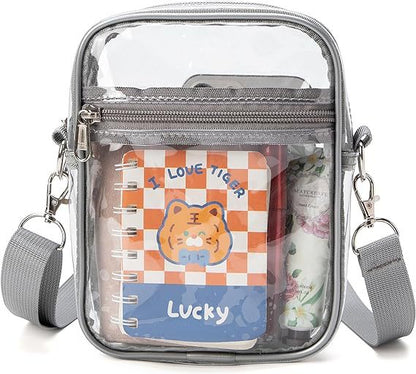 Stadium Approved Clear Bag - Chic Transparent Crossbody for Games & Concerts